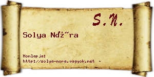 Solya Nóra névjegykártya