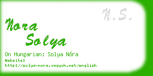 nora solya business card